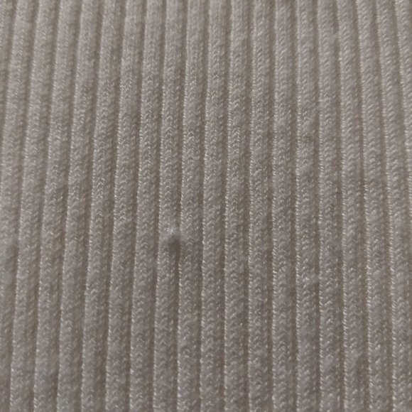 WHITE HOUSE BLACK MARKET White Ribbed Quarter Sleeve Blouse - Picture 2 of 3